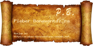 Pieber Bonaventúra névjegykártya